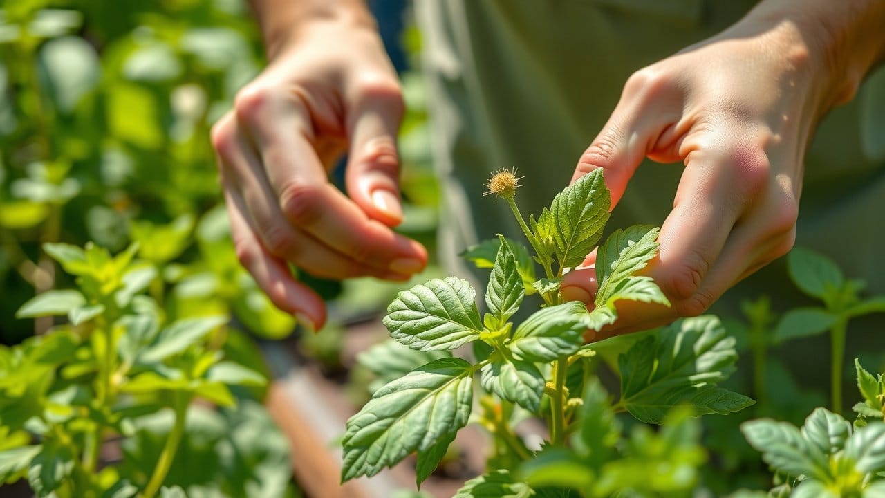 Close-up techniques for inspecting garden plants for effective pest control